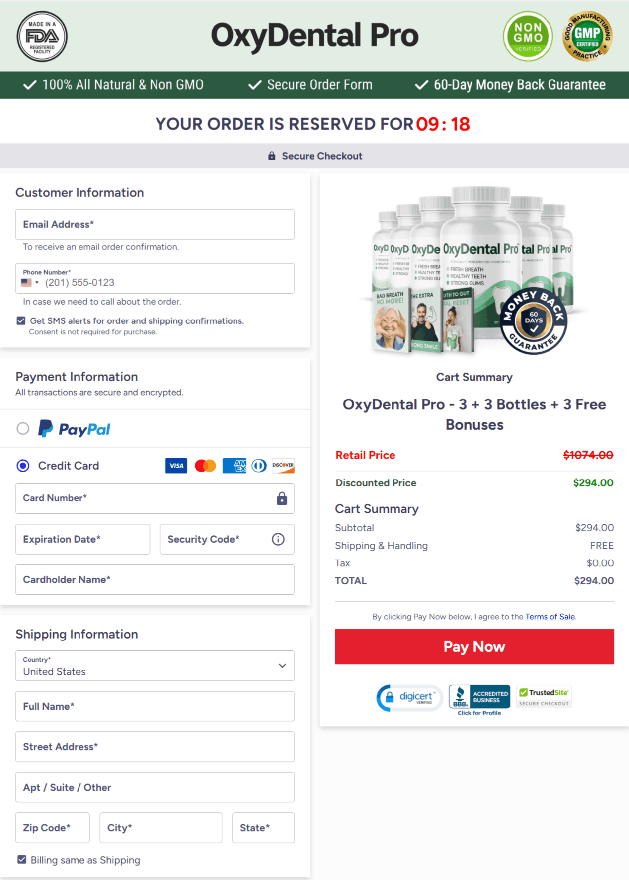 oxydental pro secure checkout