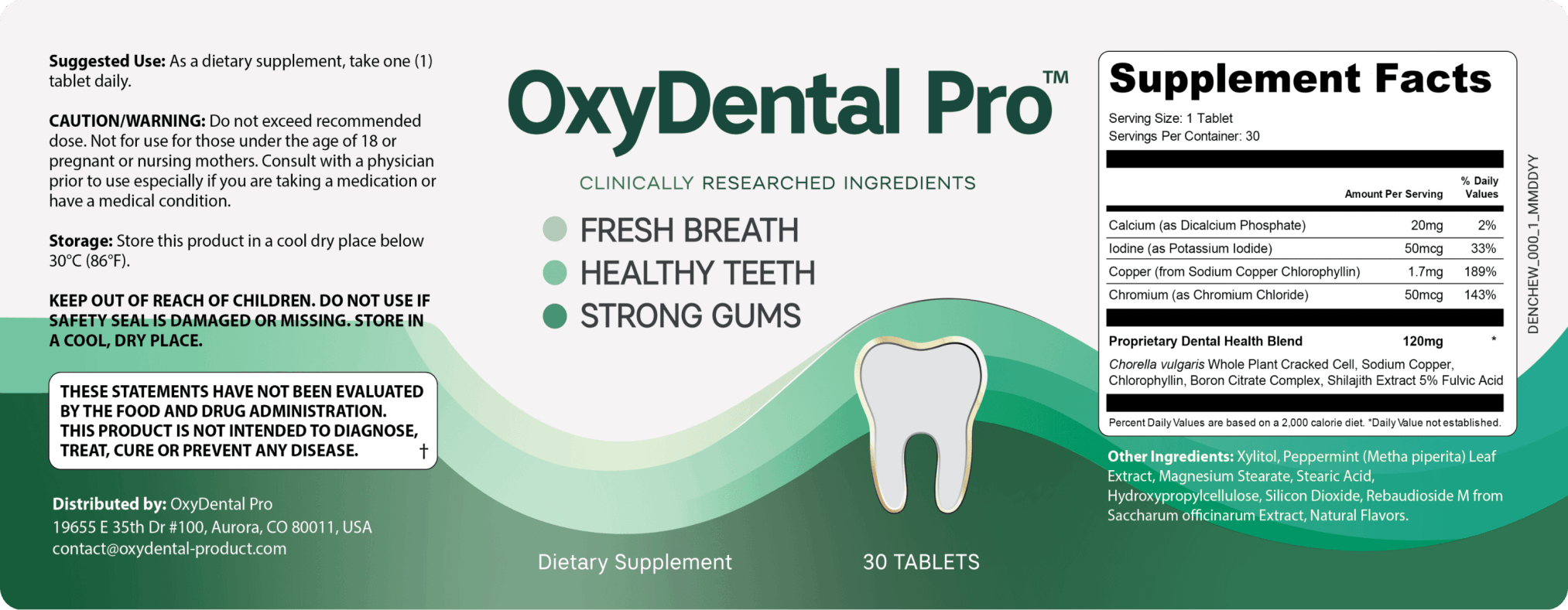 oxydental pro label